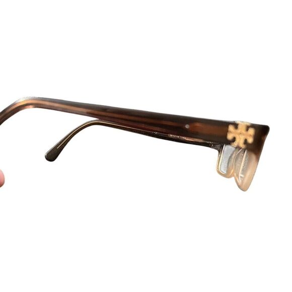 Pre-owned Tory Burch  Brown Tortoise Brown Eyeglass Frame 51-18-135 - Picture 4 of 6